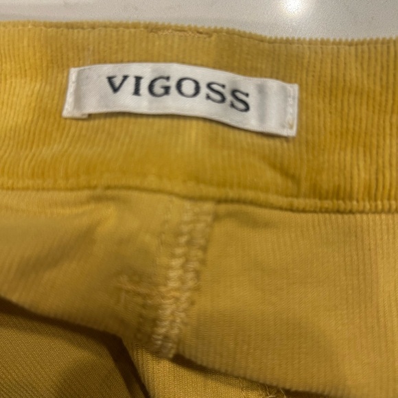 NWT Yellow Vigoss Linnie Button-Front Corduroy Pants - Picture 6 of 7